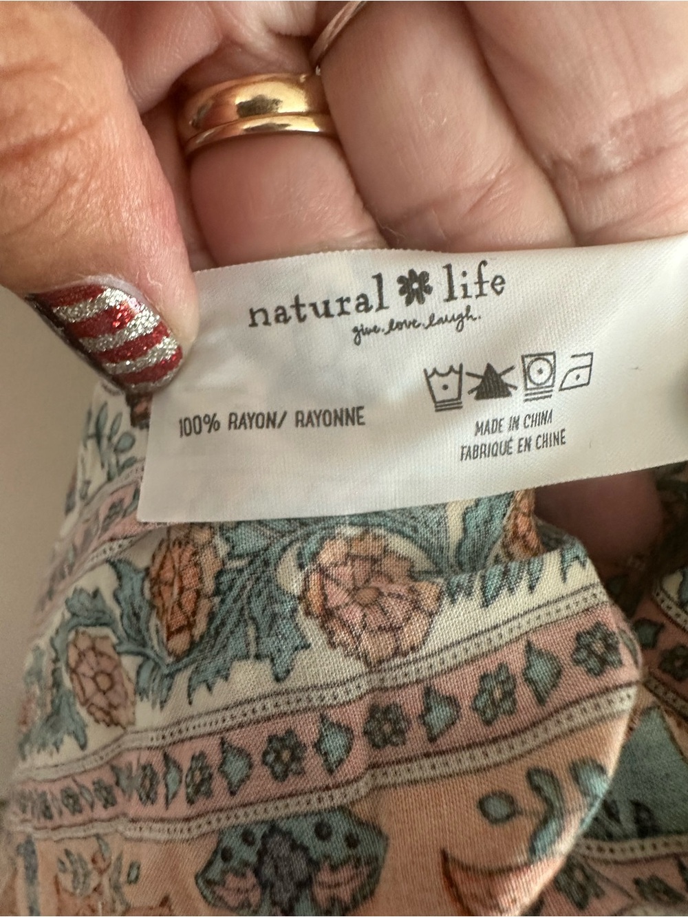 Natural Life Rebecca Midi Dress Cream Orange Border Medium - Picture 12 of 13